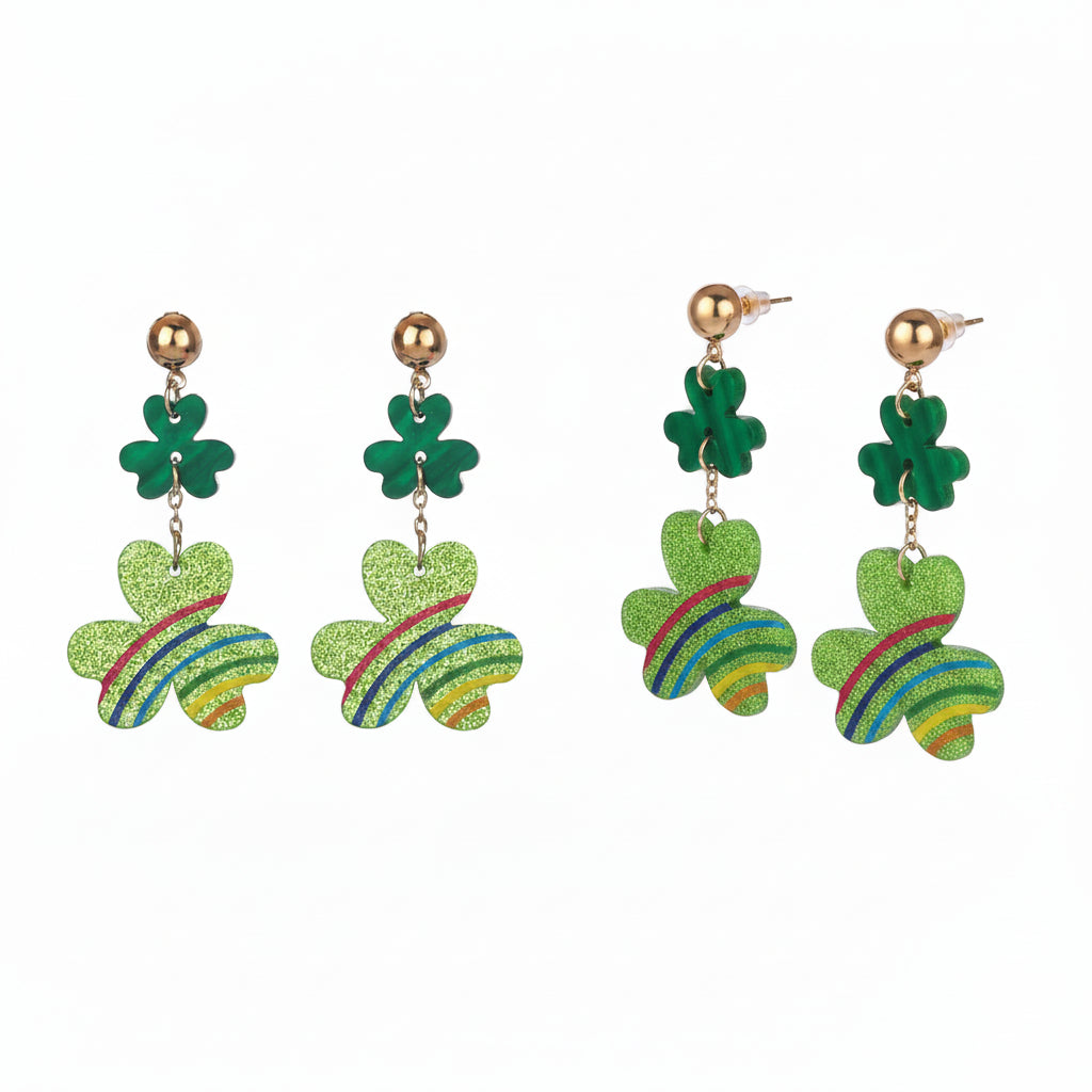 Lucky Clover Dangle Earrings - cas7m