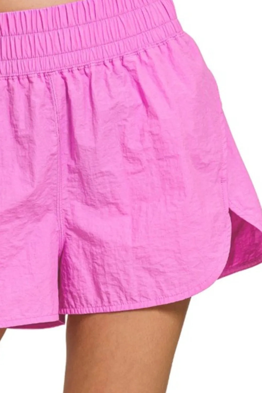 Zenana Windbreaker Smocked Waistband Running Shorts - cas7m