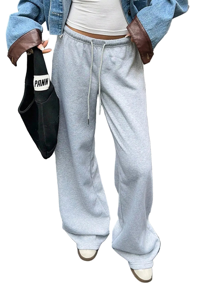 Wide Leg Drawstring Sweatpants - cas7m