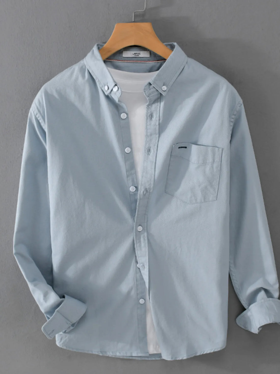 Men's Plus Size Button Up Long Sleeve Shirt - cas7m