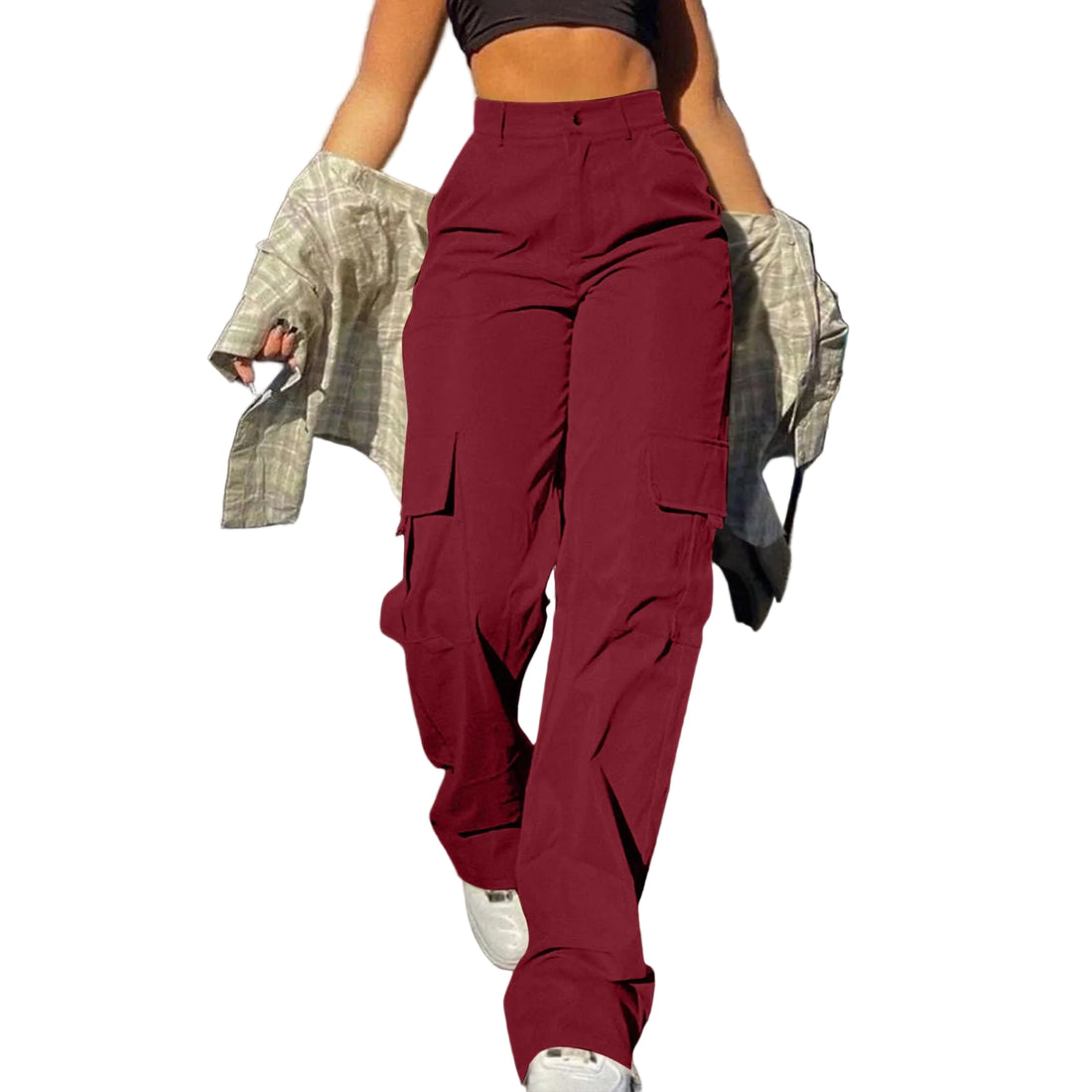 Multi-Pocket Workwear Straight-leg Trousers - cas7m
