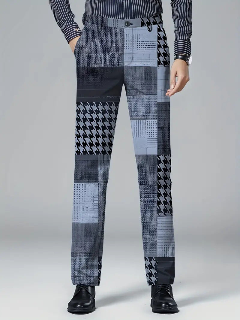 Mens Casual Slim-fit Straight-leg Dress Pants - cas7m