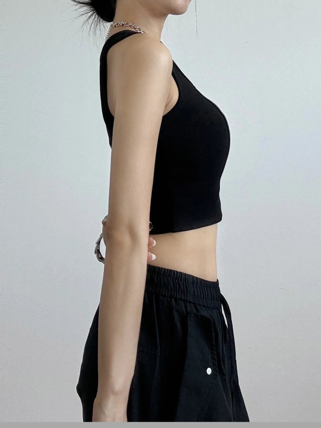 Ribbed Crop Tank Top - cas7m