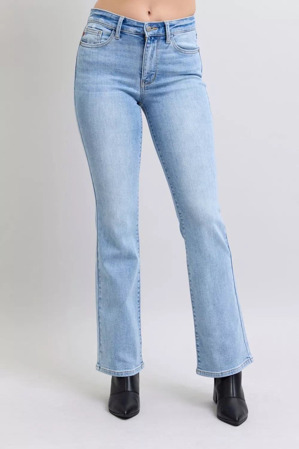 Judy Blue Mid Rise Thermal Bootcut Jeans - cas7m