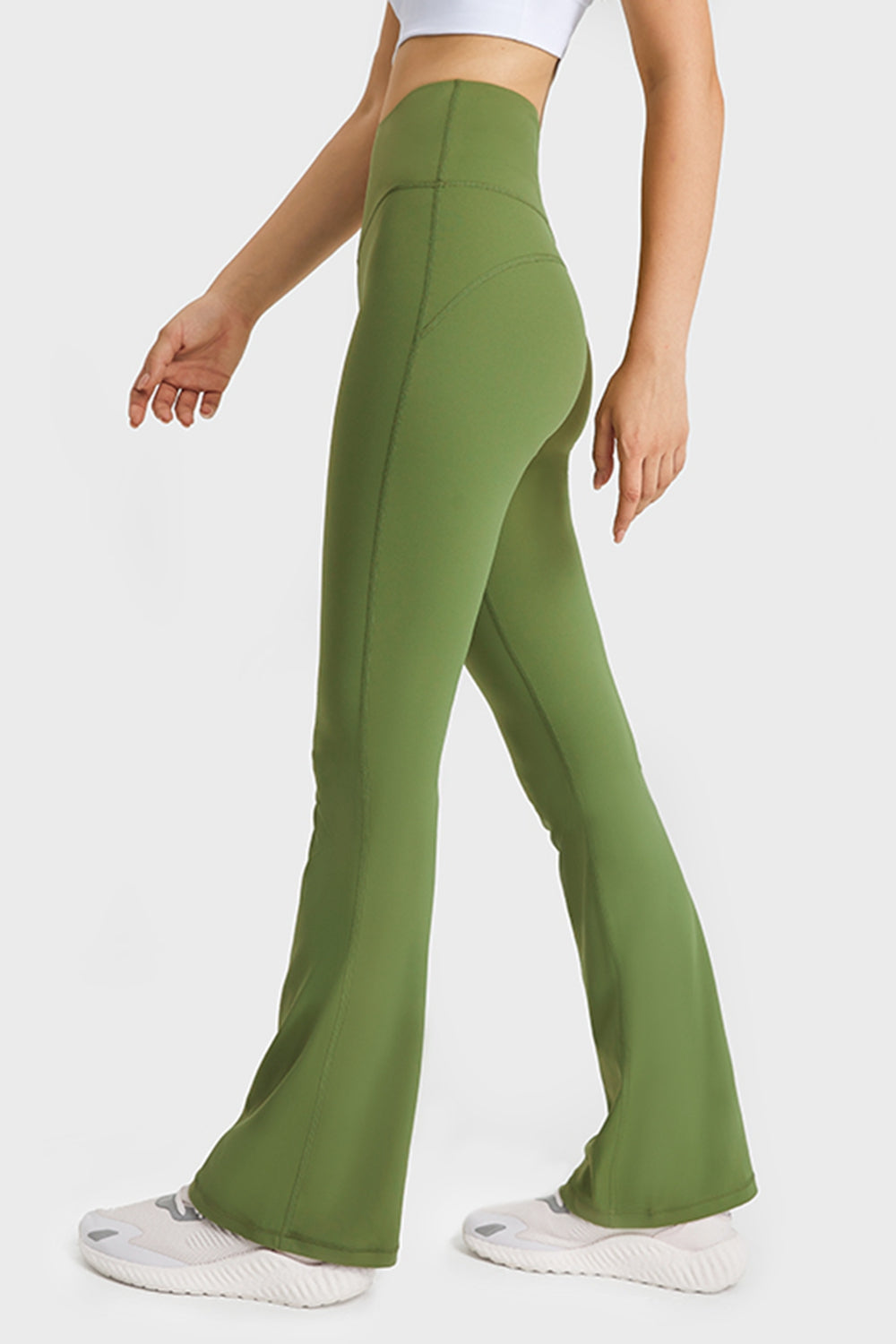 Millennia Elastic Waist Flare Yoga Pants - cas7m