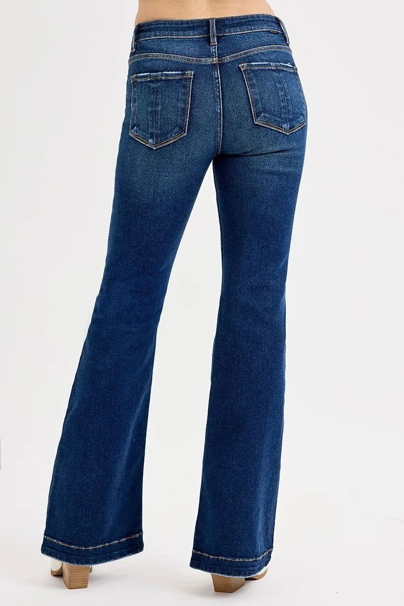 RISEN Full SIze Tummy Control Mid Rise Flare Jeans Plus SIze - cas7m