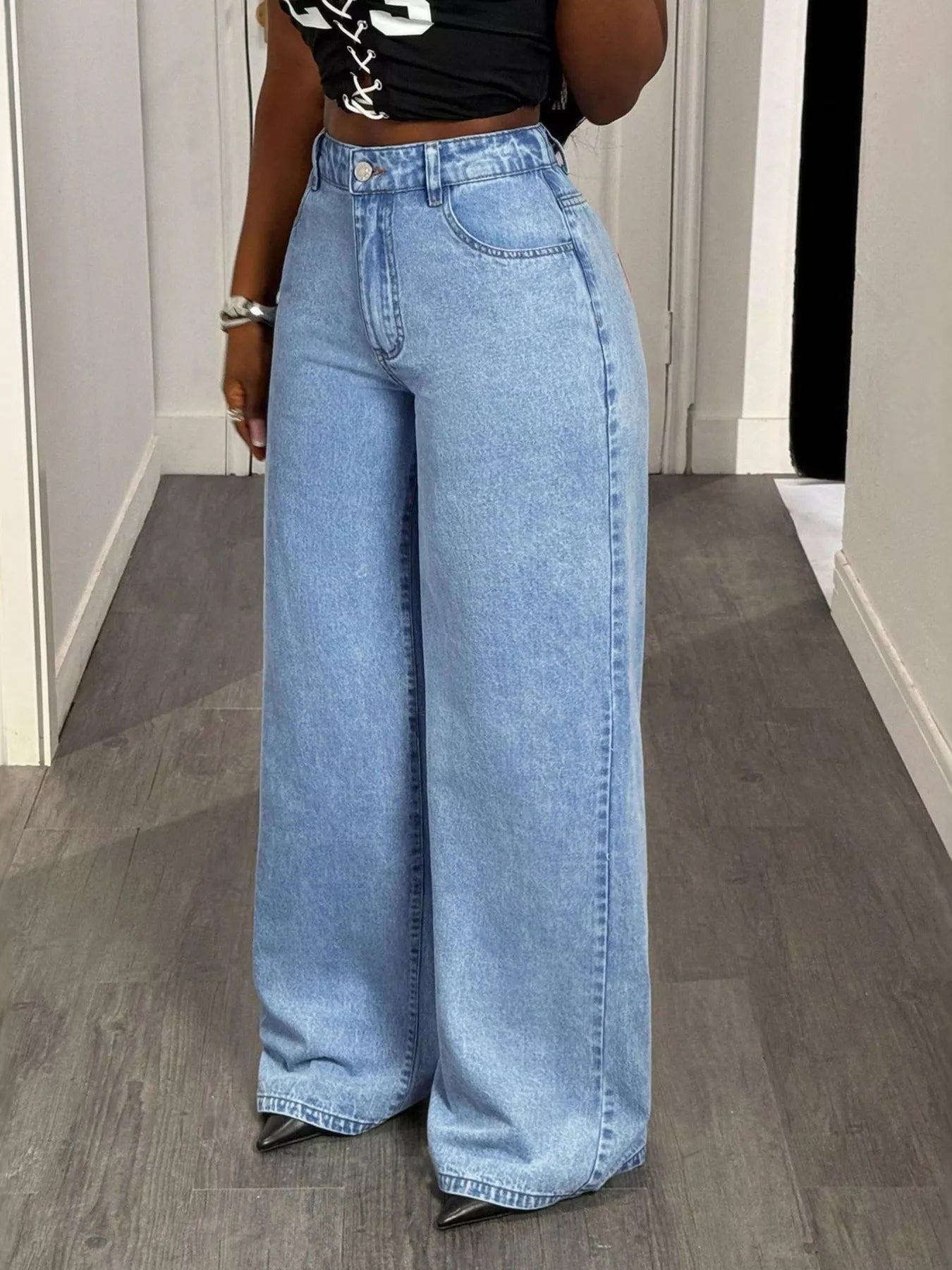 GOOD LUCK Wide Leg Jeans - cas7m