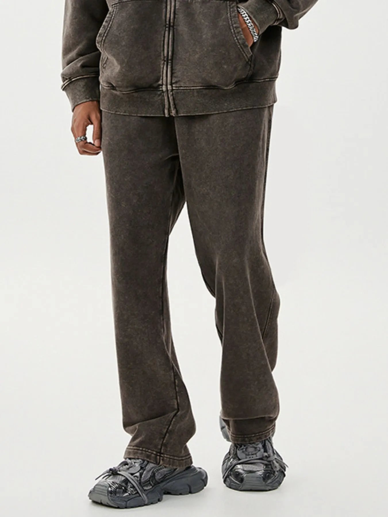 Men's Washed Relaxed Fit Sweatpants - cas7m