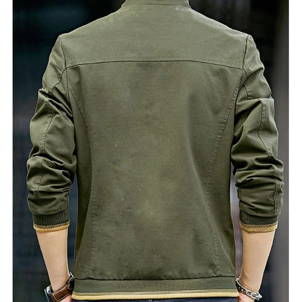 Mens Stand Collar Zipped Up Jacket - cas7m