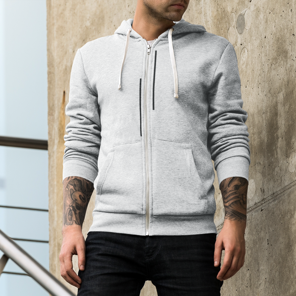 Mens Unmatched Stripes Zip Up Hoodie - cas7m