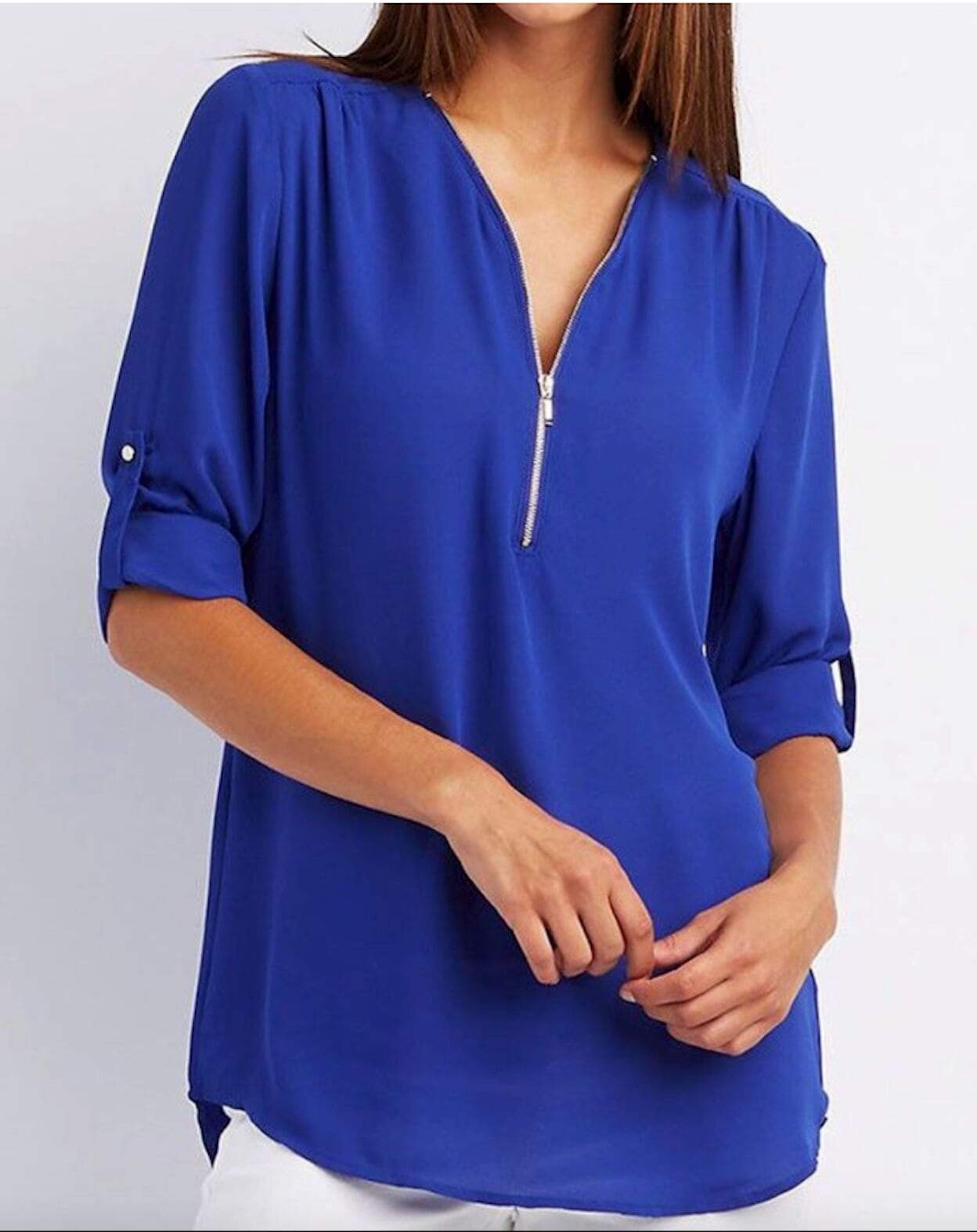 Womens V Neck Blouse - cas7m