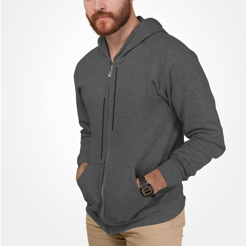 Mens Unmatched Stripes Zip Up Hoodie - cas7m