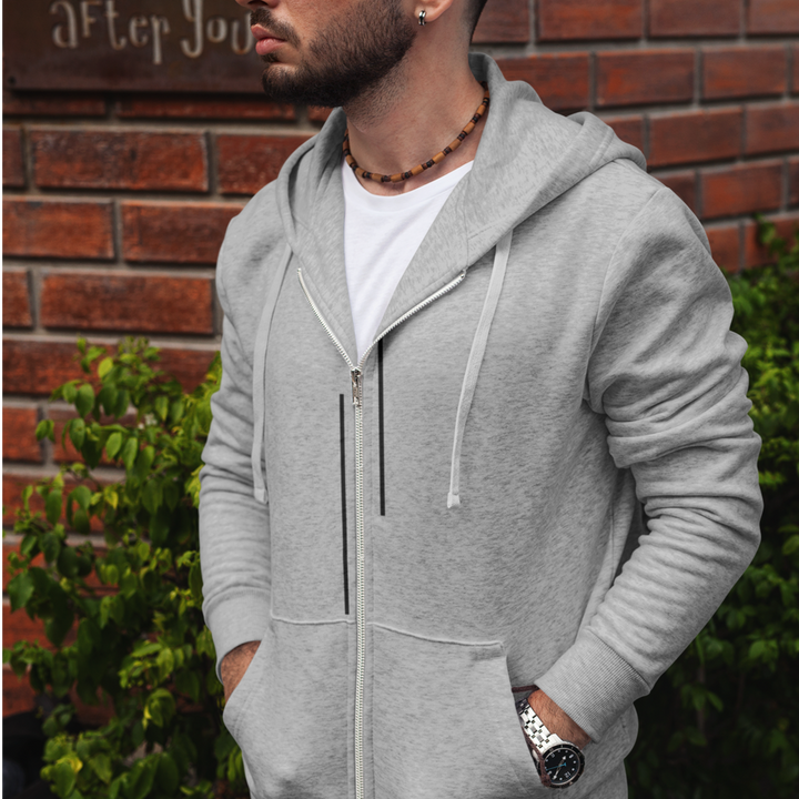 Mens Unmatched Stripes Zip Up Hoodie - cas7m