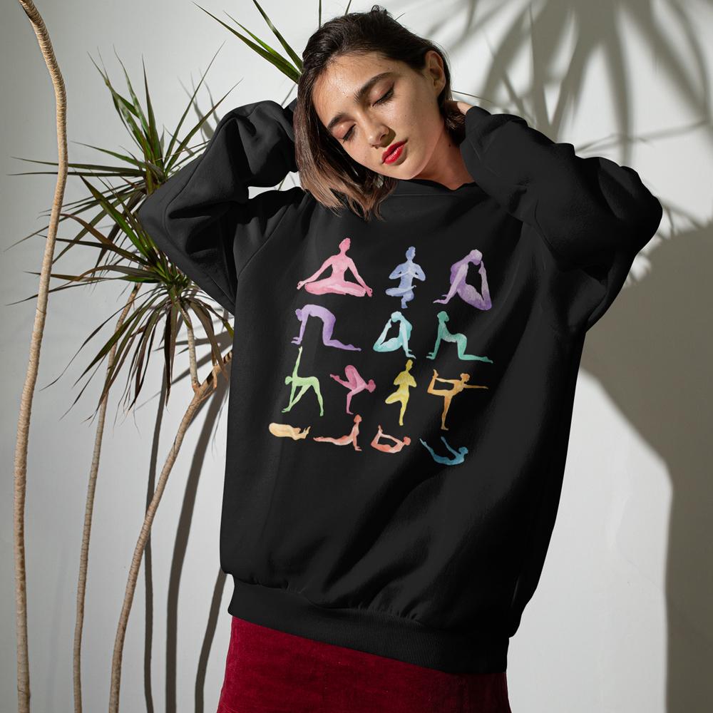 Yoga Theme Crewneck Sweatshirt - cas7m