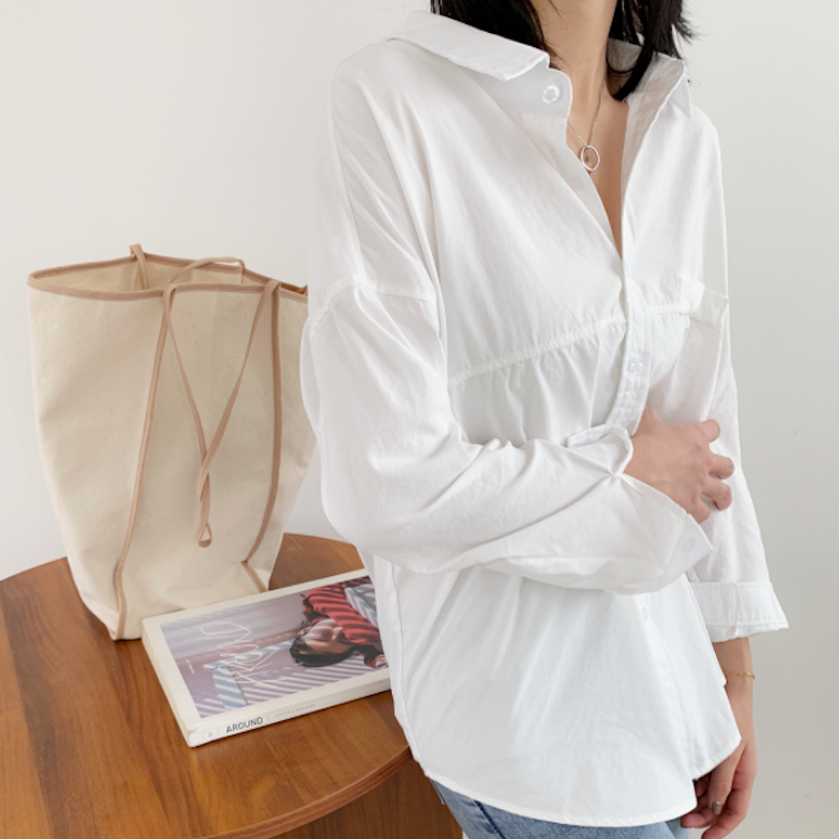 Womens Relaxed Fit Longline Shirt - cas7m