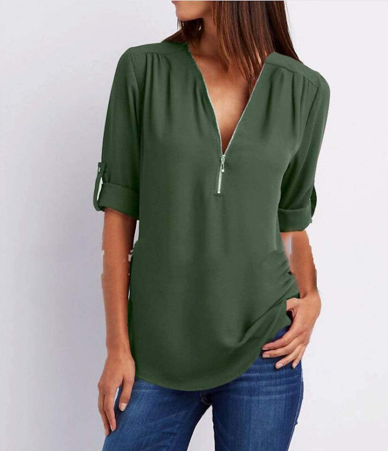 Womens V Neck Blouse - cas7m