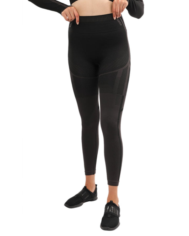 DECATA SEAMLESS LEGGINGS - BLACK & BROWN - cas7m