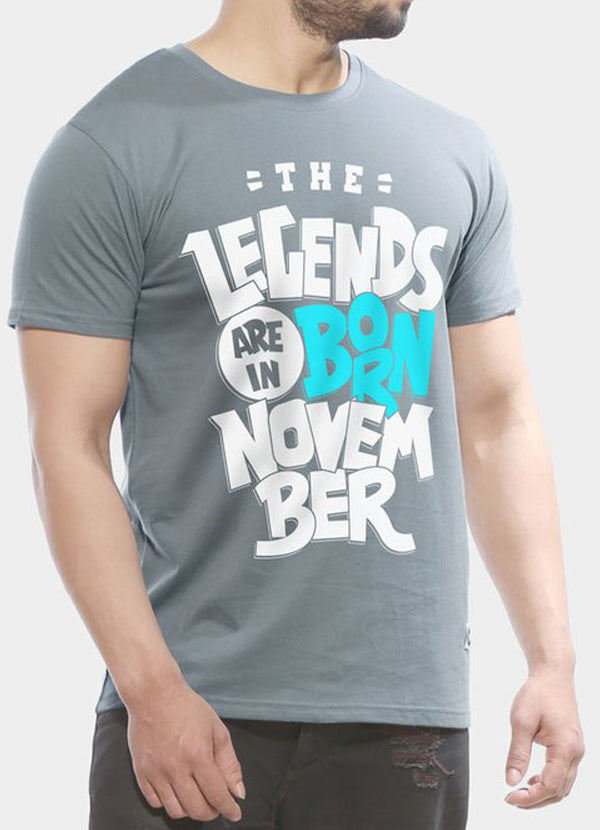 Legends Are Born In November - Half Sleeve T shirt - cas7m