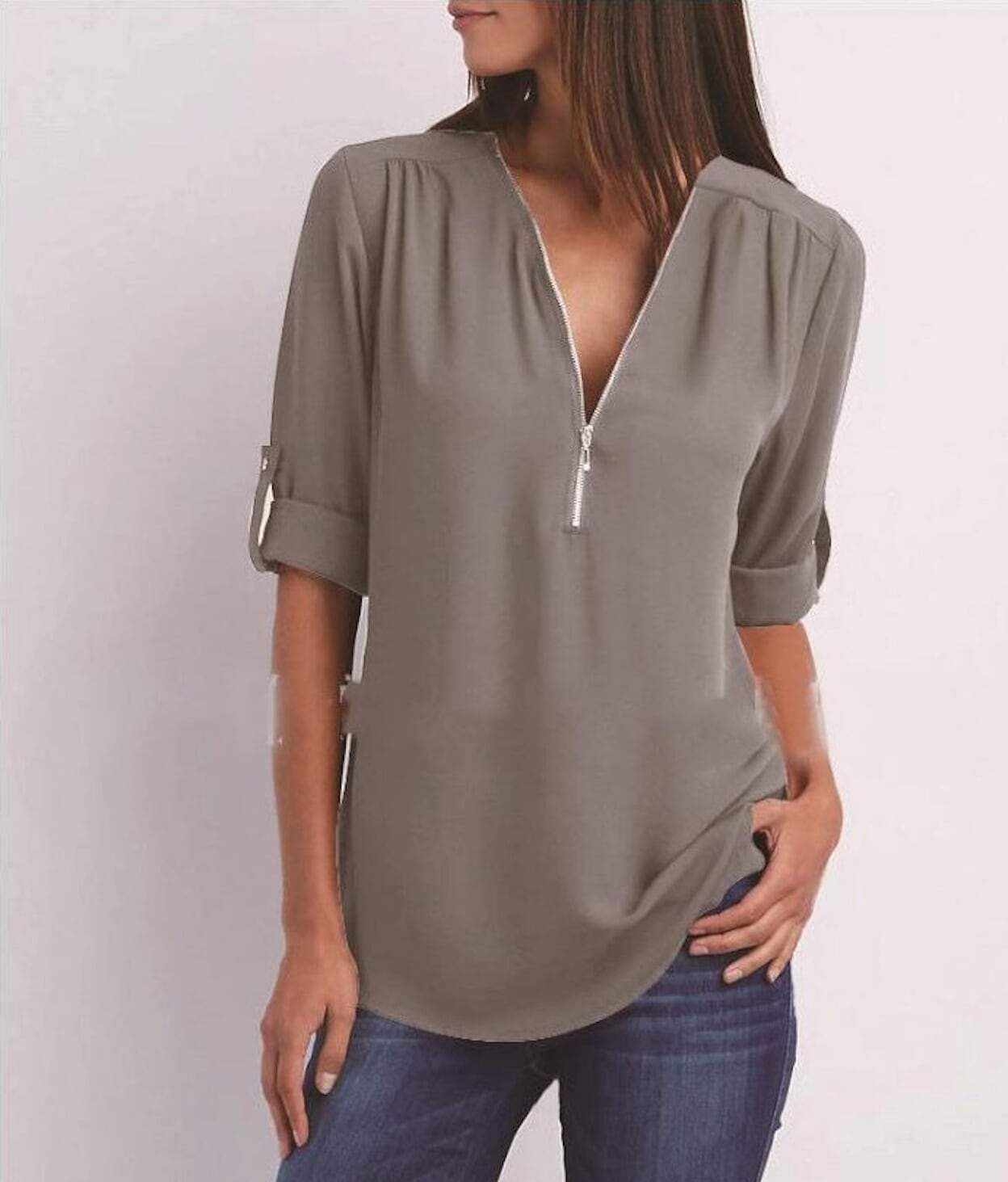 Womens V Neck Blouse - cas7m