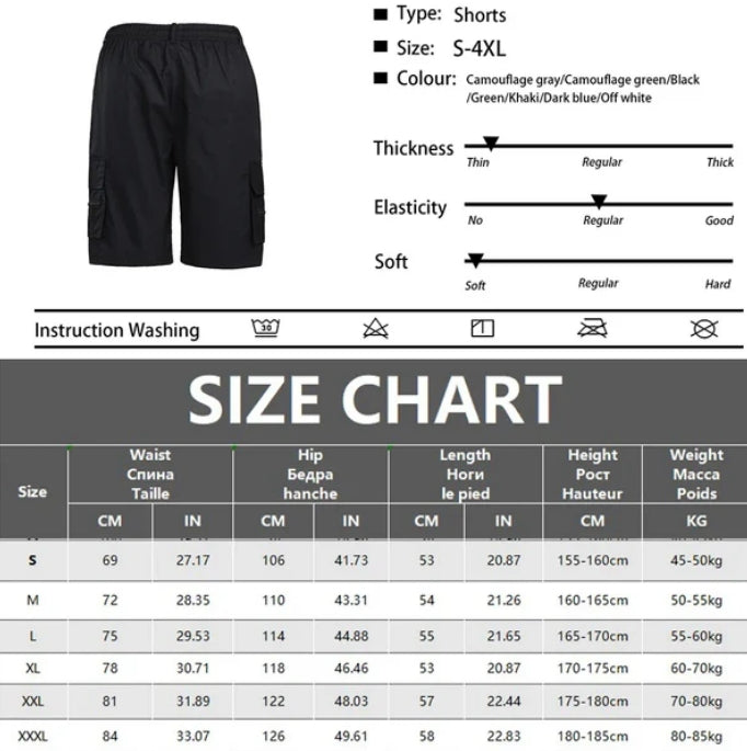 Mens Casual Summer Elastic Waist Shorts - cas7m