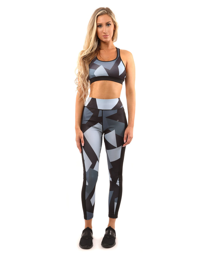 Bondi Set - Leggings & Sports Bra - Black/Grey - cas7m