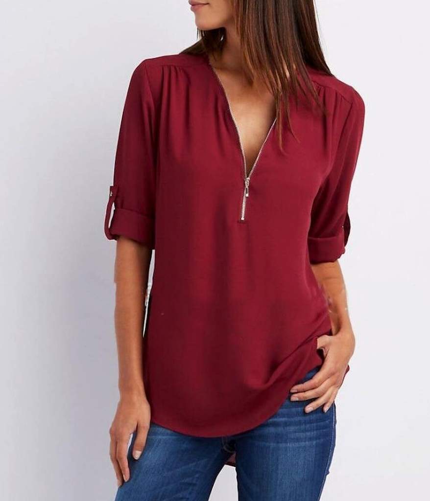 Womens V Neck Blouse - cas7m