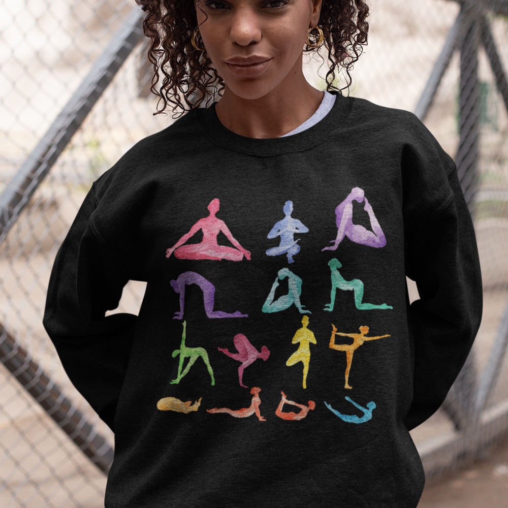 Yoga Theme Crewneck Sweatshirt - cas7m