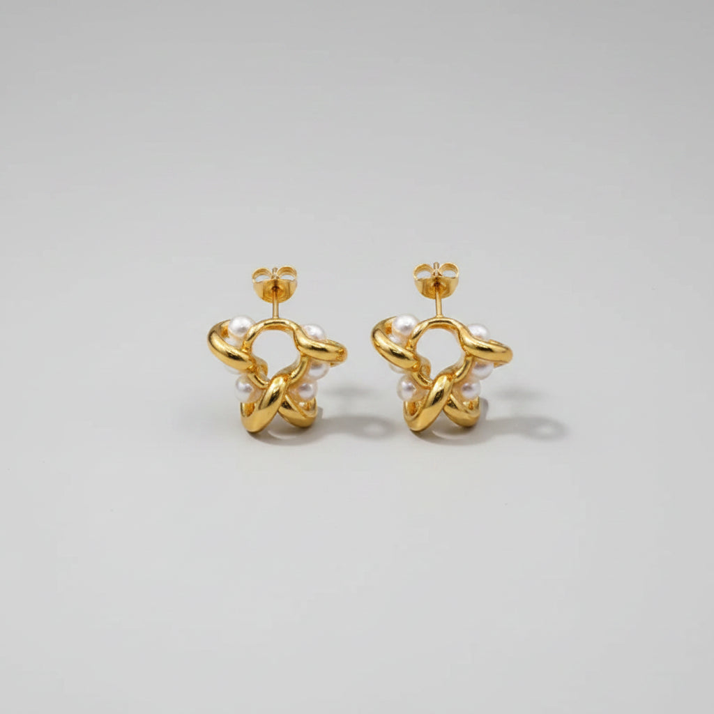 18K Gold-Plated Pearl Earrings - cas7m