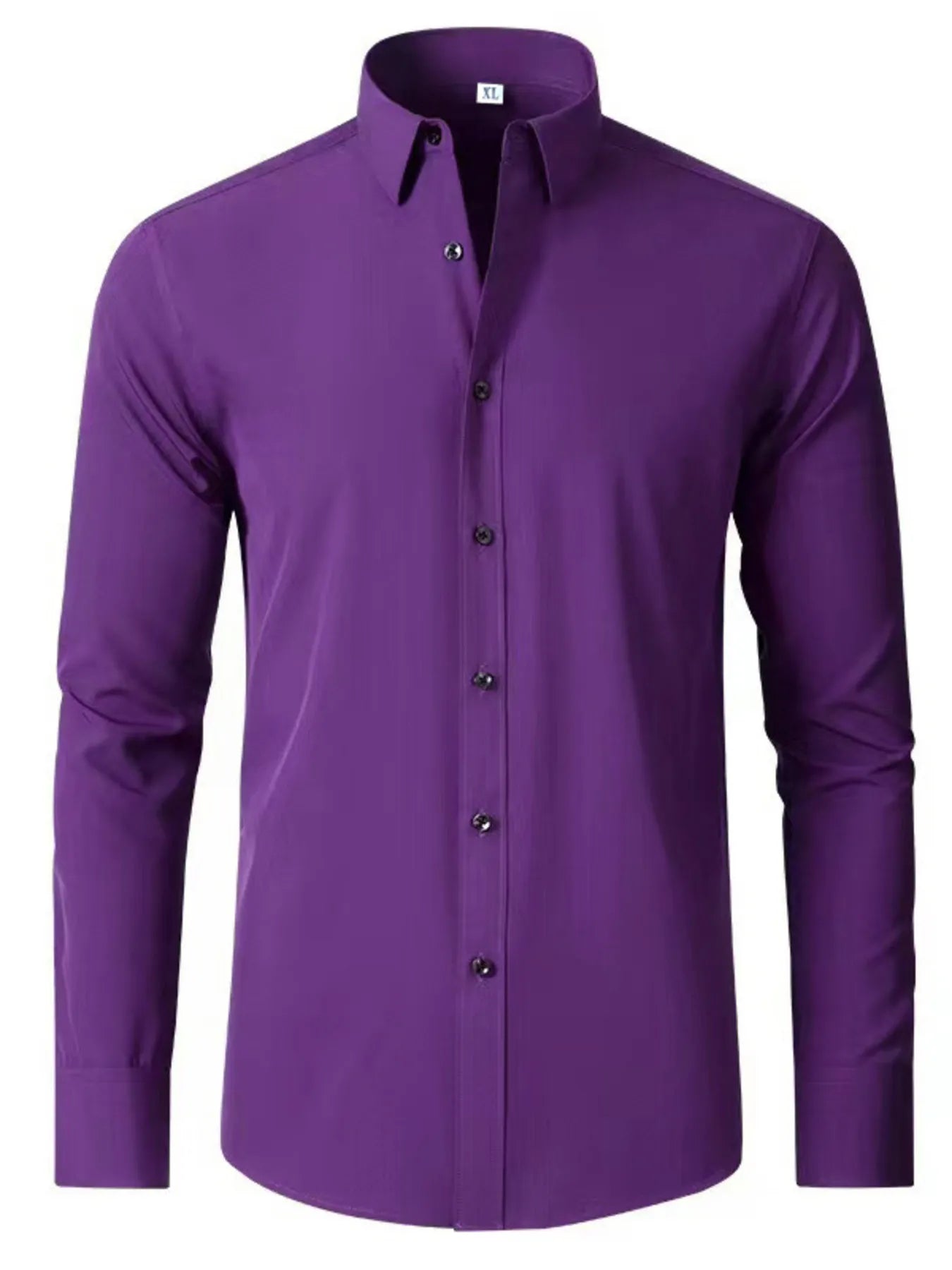 Men's Plus Size Button Up Long Sleeve Shirt - cas7m