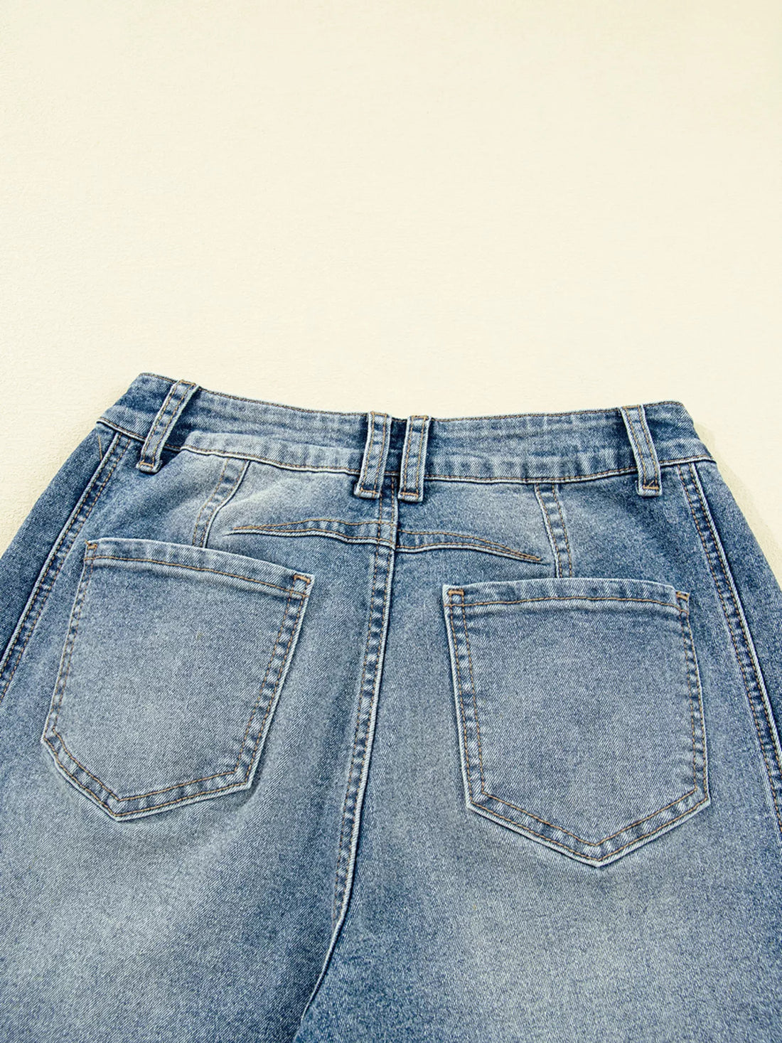 Vintage Washed Seam Detail Shift Jeans - cas7m