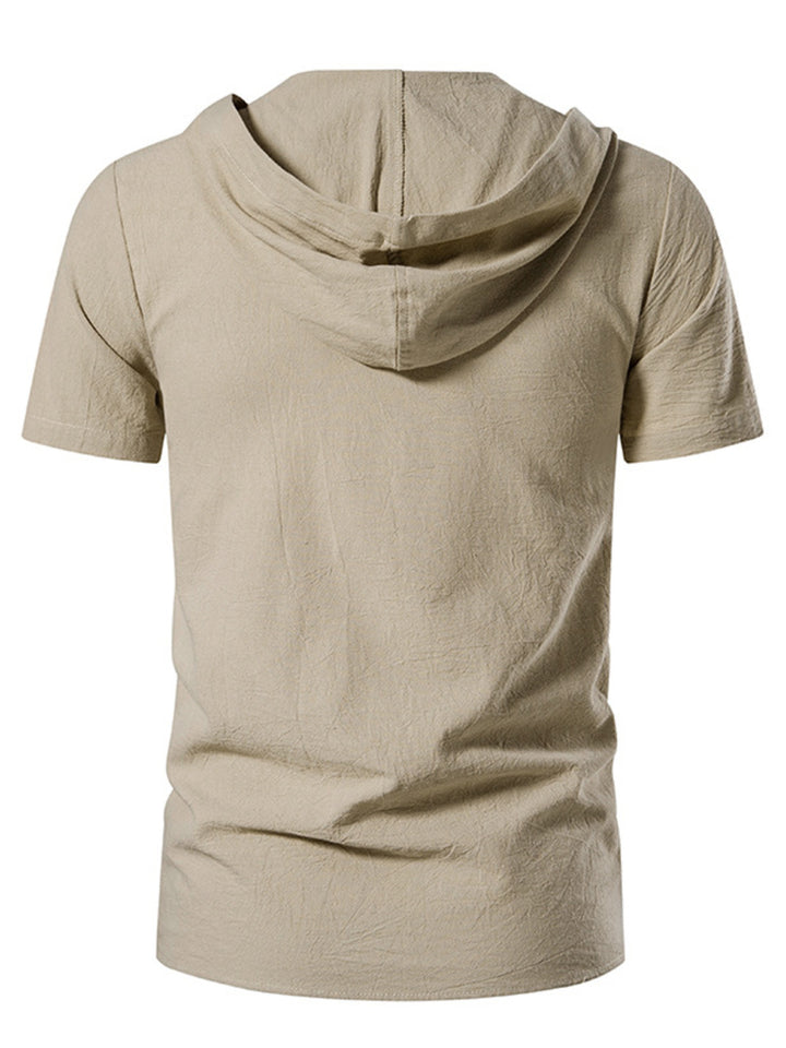Men's Casual Lace-Up Hooded Top - cas7m