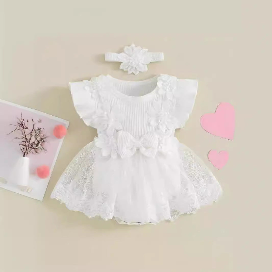Baby Short Sleeve Romper Dress - cas7m