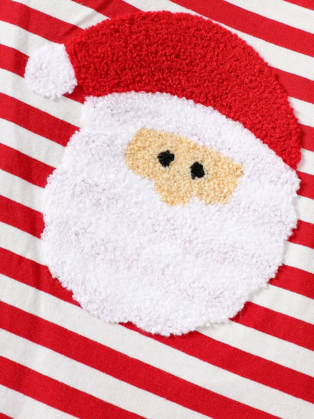 Children's Christmas Santa Striped Snapped Legs Jumpsuit - cas7m
