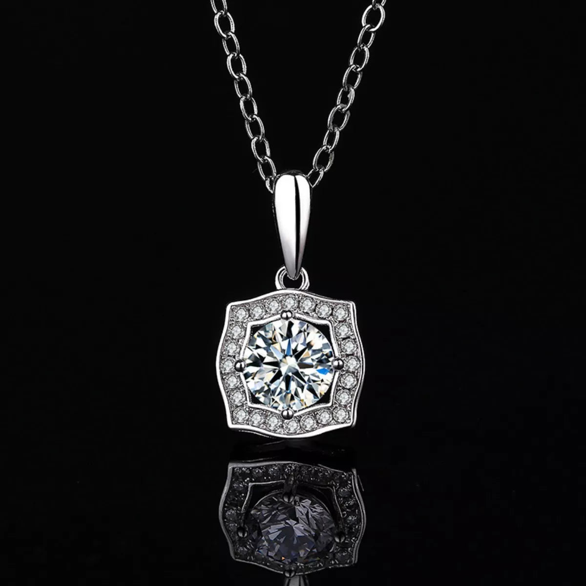 1 Carat Moissanite 925 Sterling Silver Necklace - cas7m