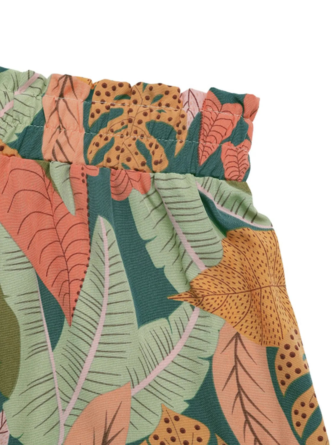 Tropical Print High Waist Shorts - cas7m