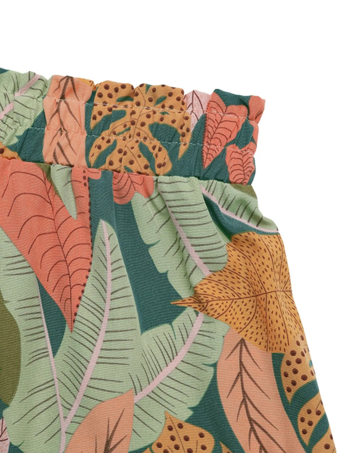 Tropical Print High Waist Shorts - cas7m