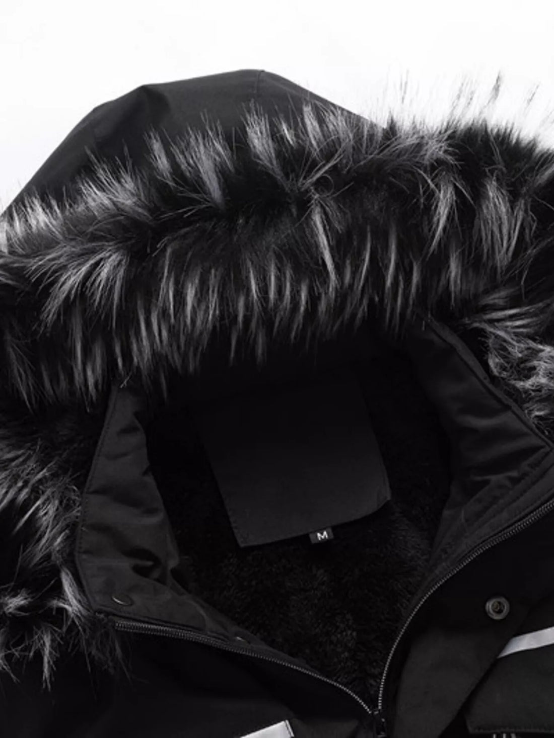 Men's Plus Size Fur Hooded Winter Parka Coat - cas7m