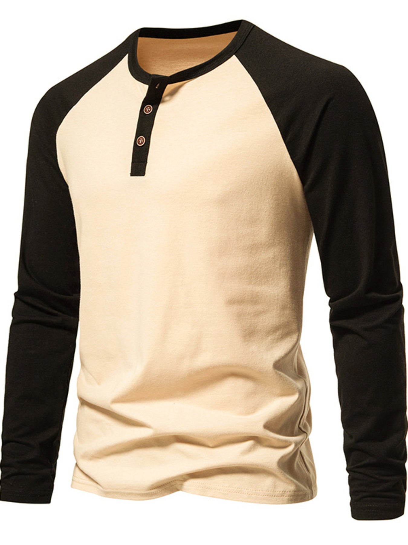 Men's Casual Henley Long Sleeve T-Shirt - cas7m
