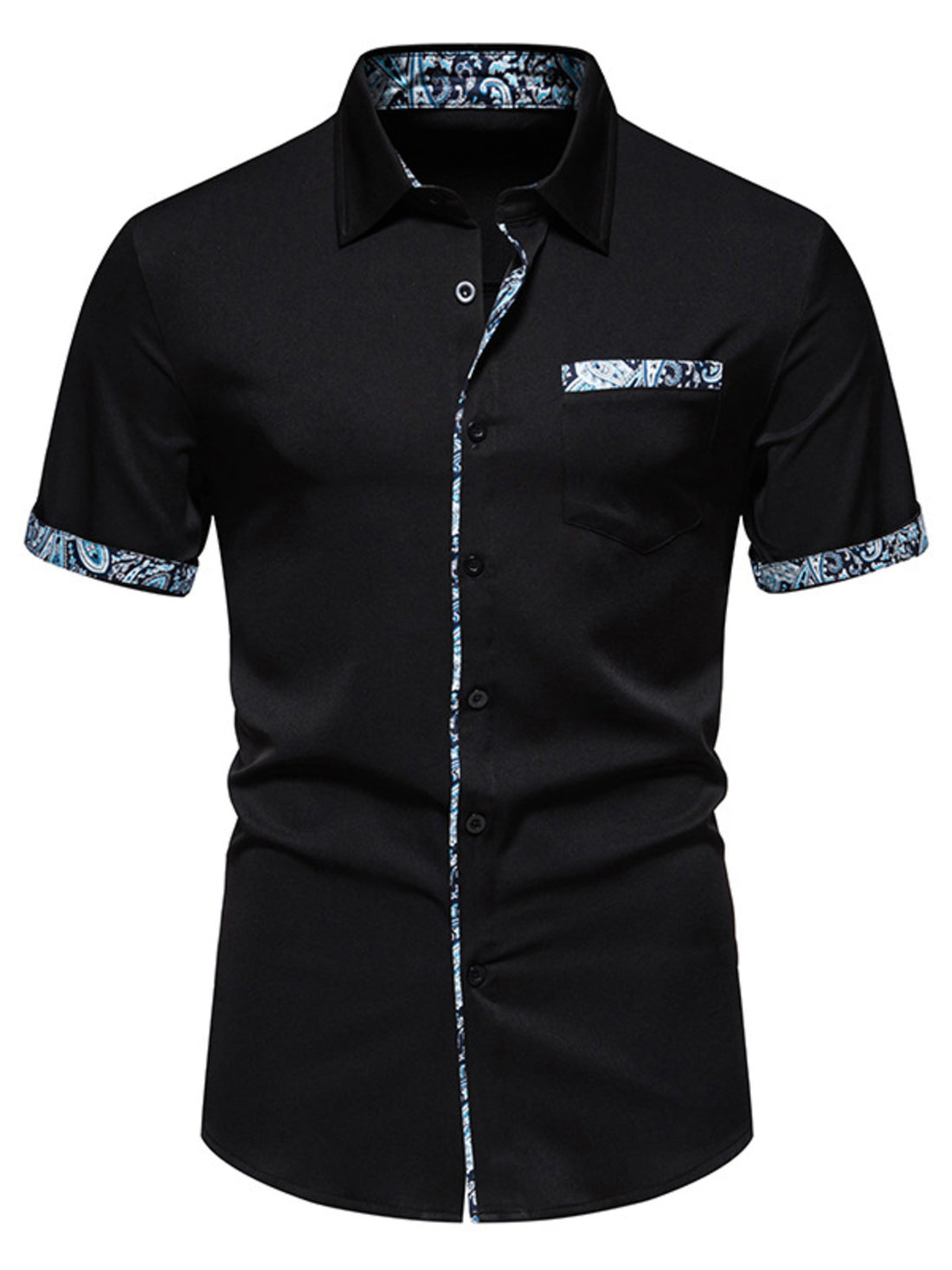 Men's Button Up Short Sleeve Shirt - cas7m