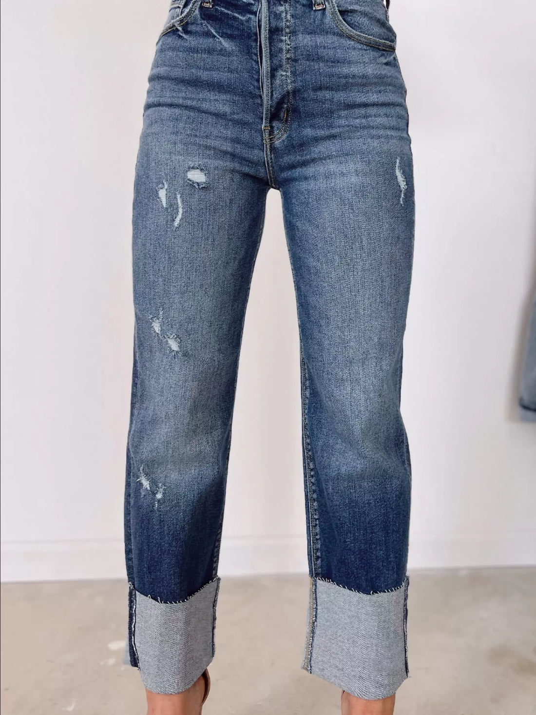 Vintage Stretch Distressed Denim Jeans - Comfort & Style - cas7m