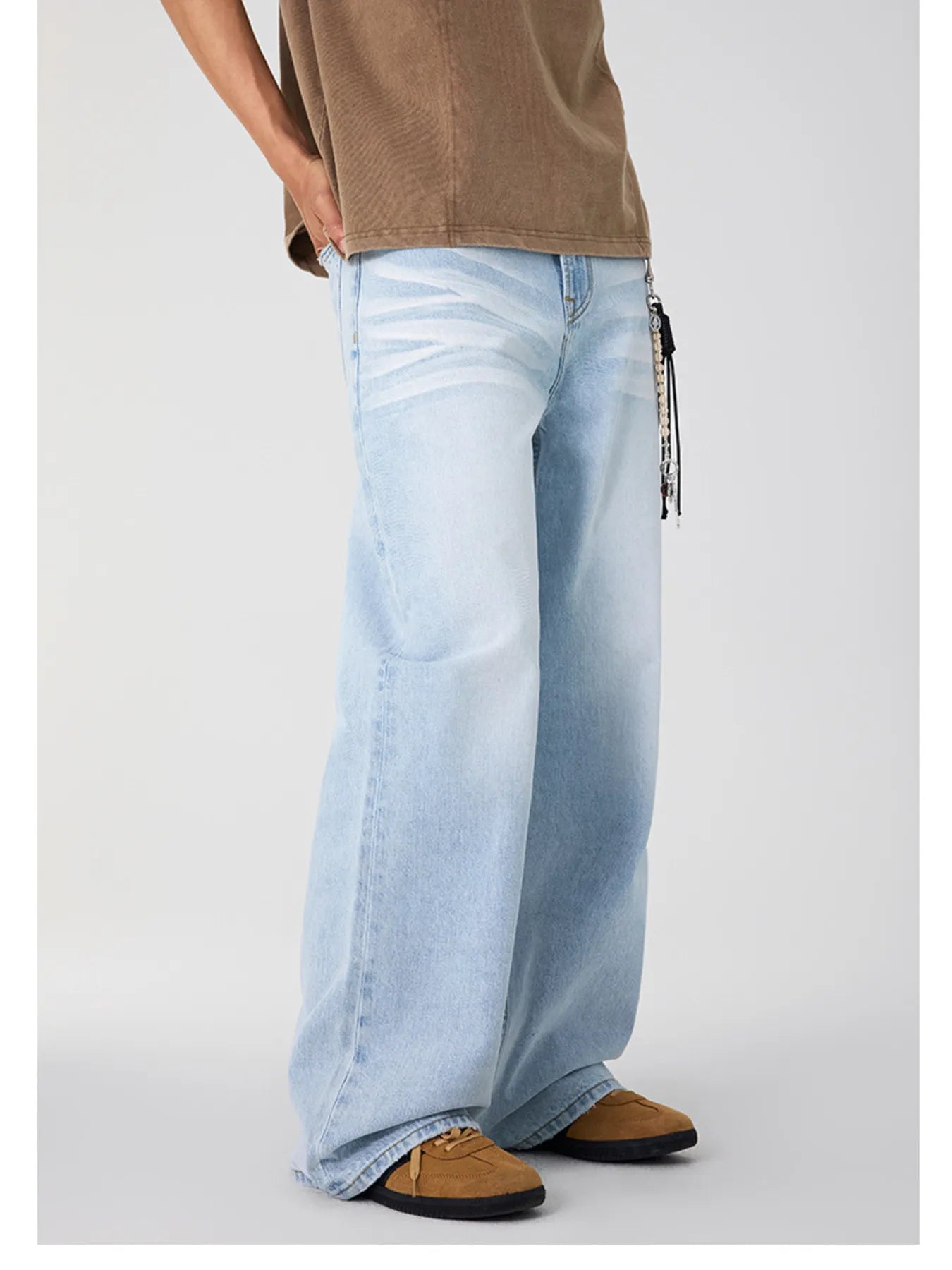 Men's Wash Wide Leg Jeans - cas7m