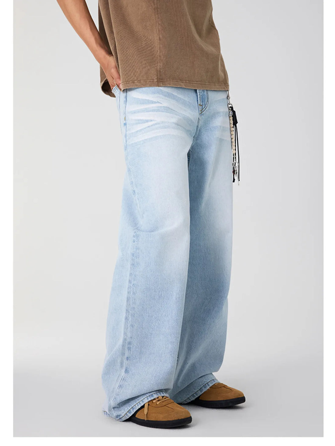 Men's Wash Wide Leg Jeans - cas7m