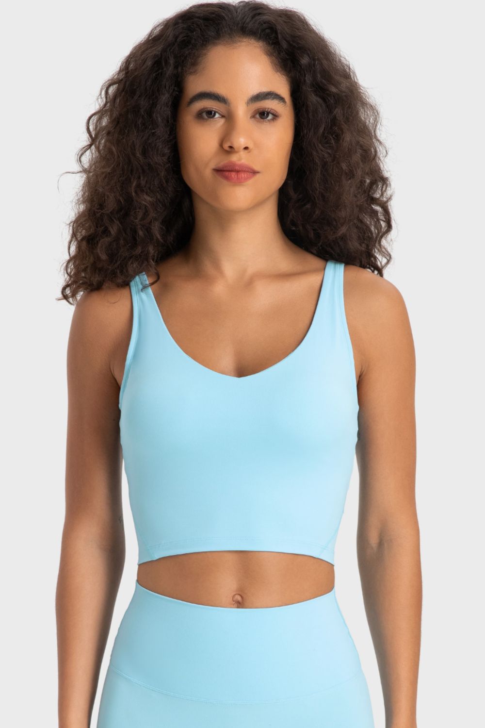 Millennia Deep V-Neck Crop Sports Bra - cas7m