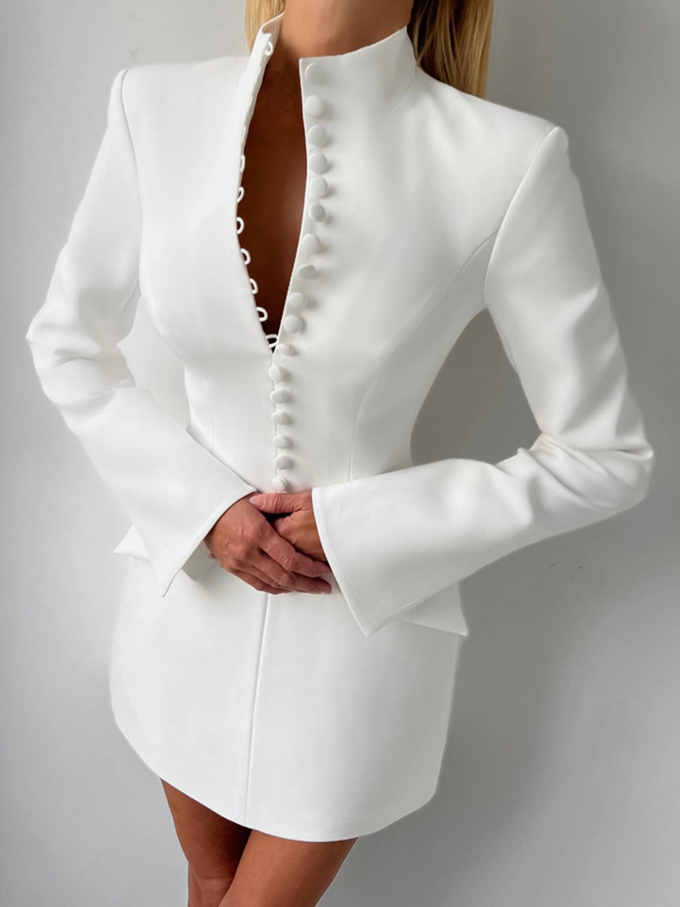 Button-Down Blazer Dress - cas7m
