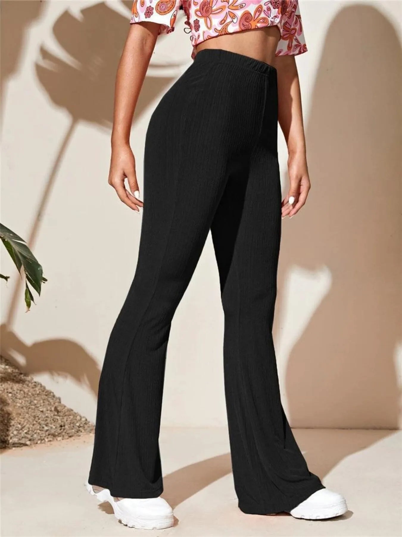 Full Size High-Waist Flare Active Pants Plus Size - cas7m
