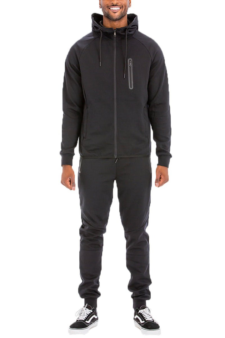 Men's Hooded Jacket with Pockets & Elastic Waist - Regular Fit - cas7m