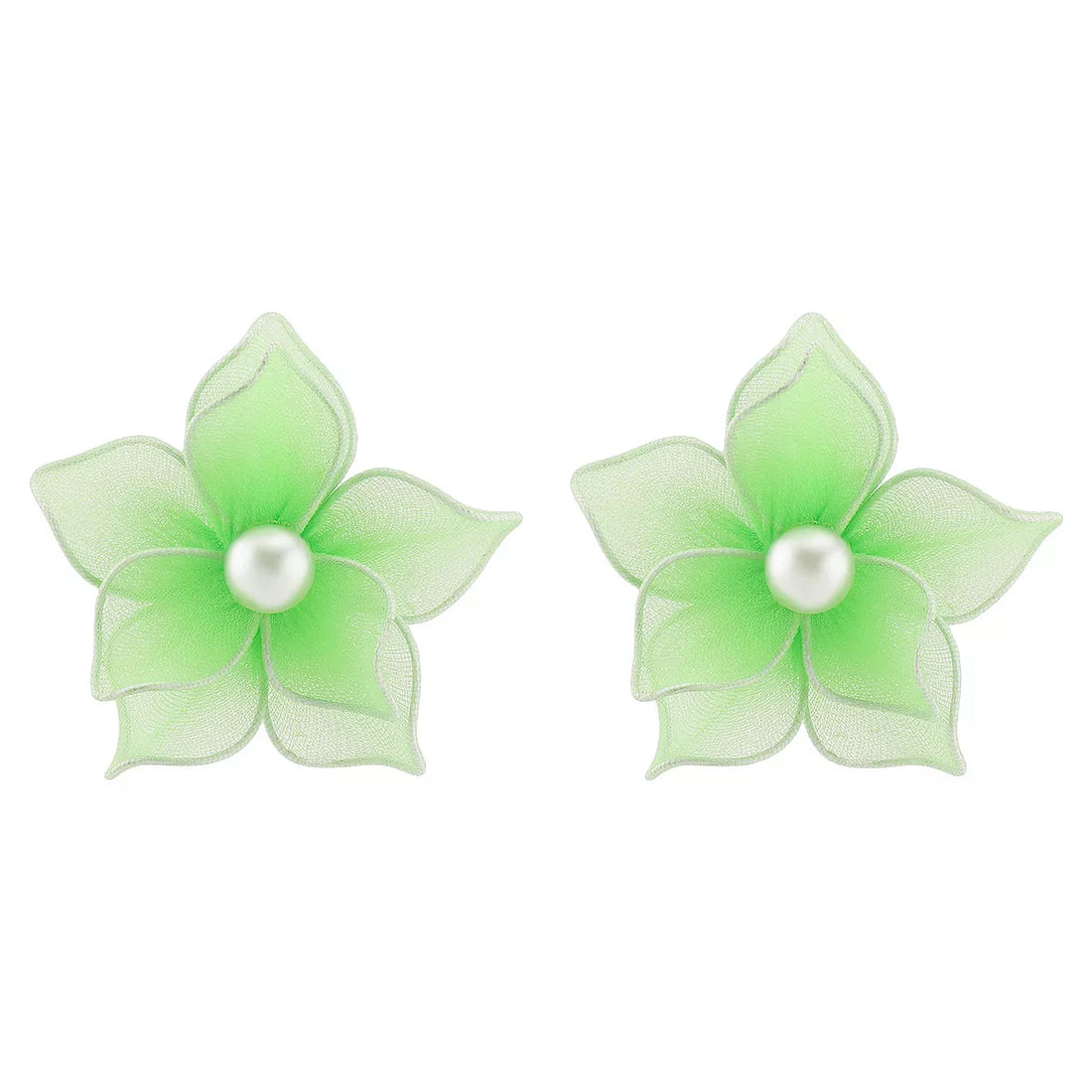 Flower Pearl Stud Earrings - cas7m