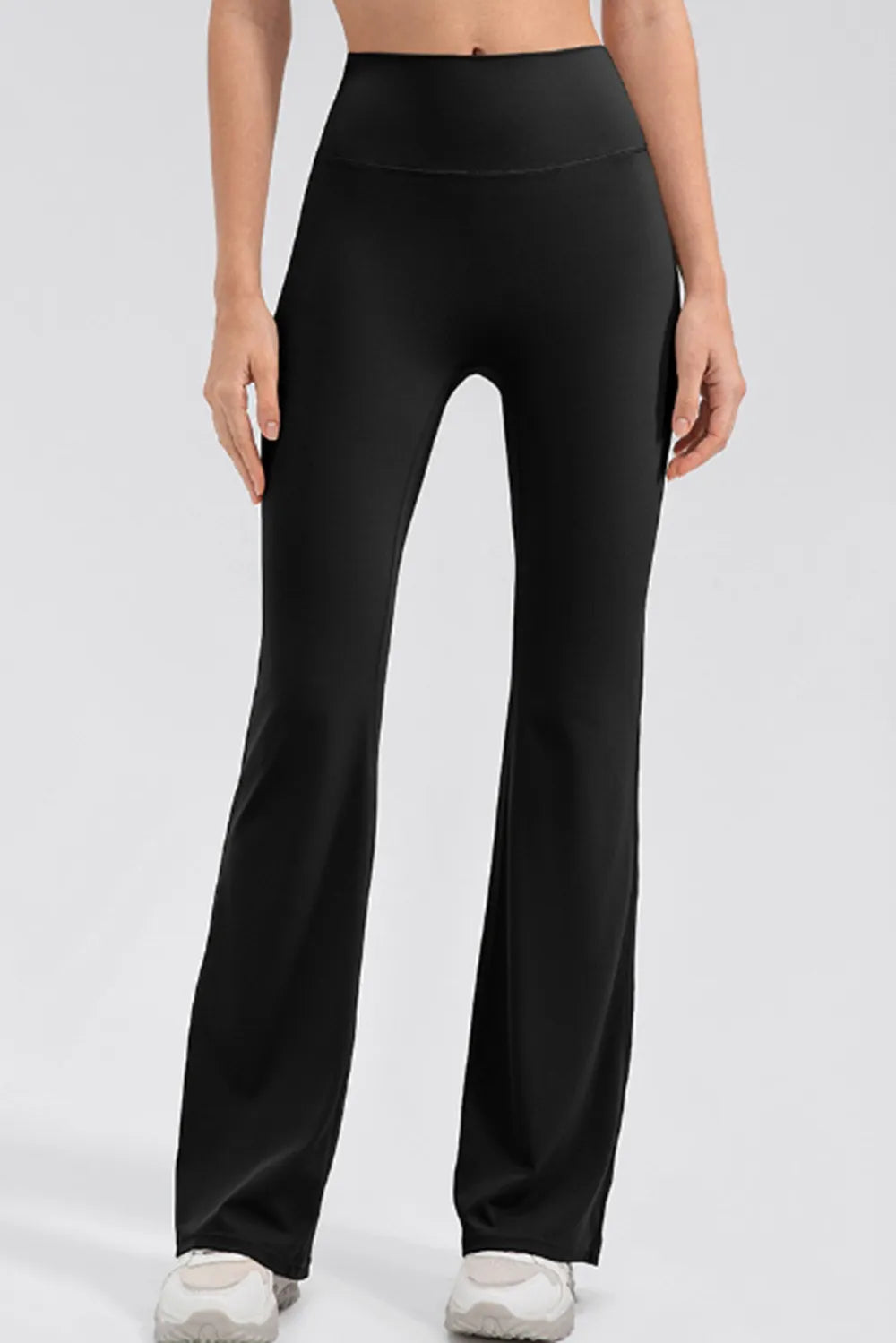 Wide Waistband High Waist Bootcut Active Leggings - cas7m