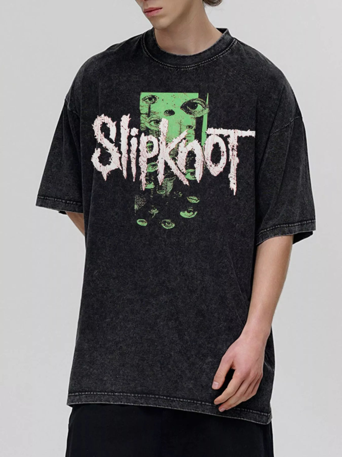Men's Slipknot Graphic Vintage Wash T-Shirt - cas7m