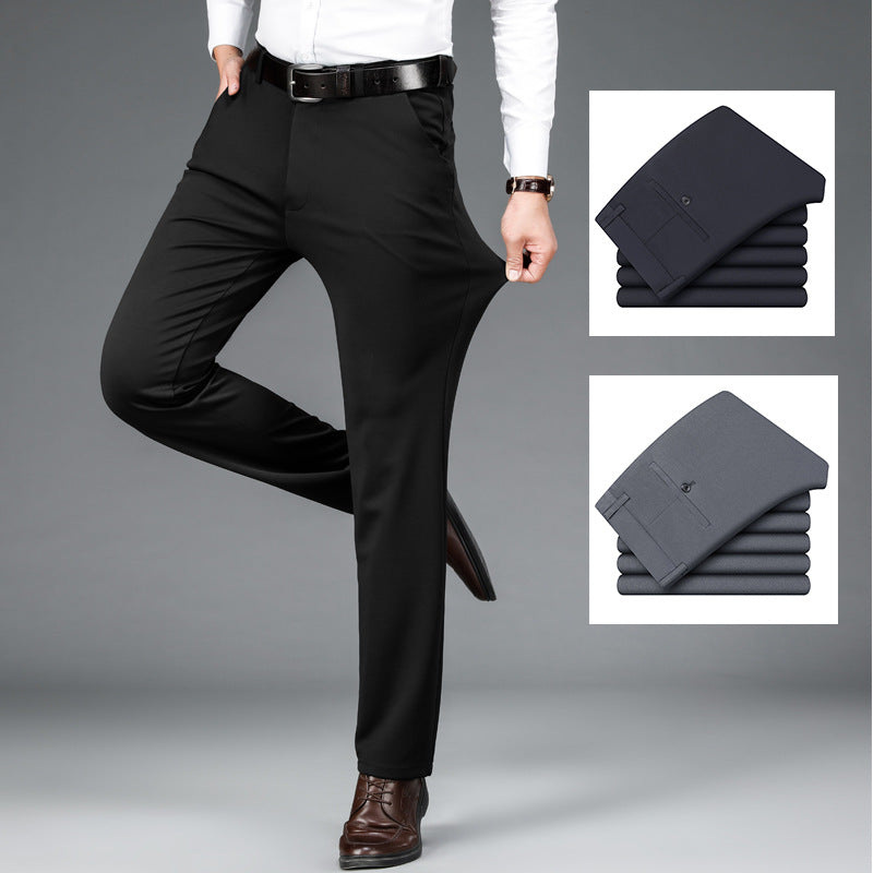 Mens Stretch Business Straight-Cut Casual Pants - cas7m